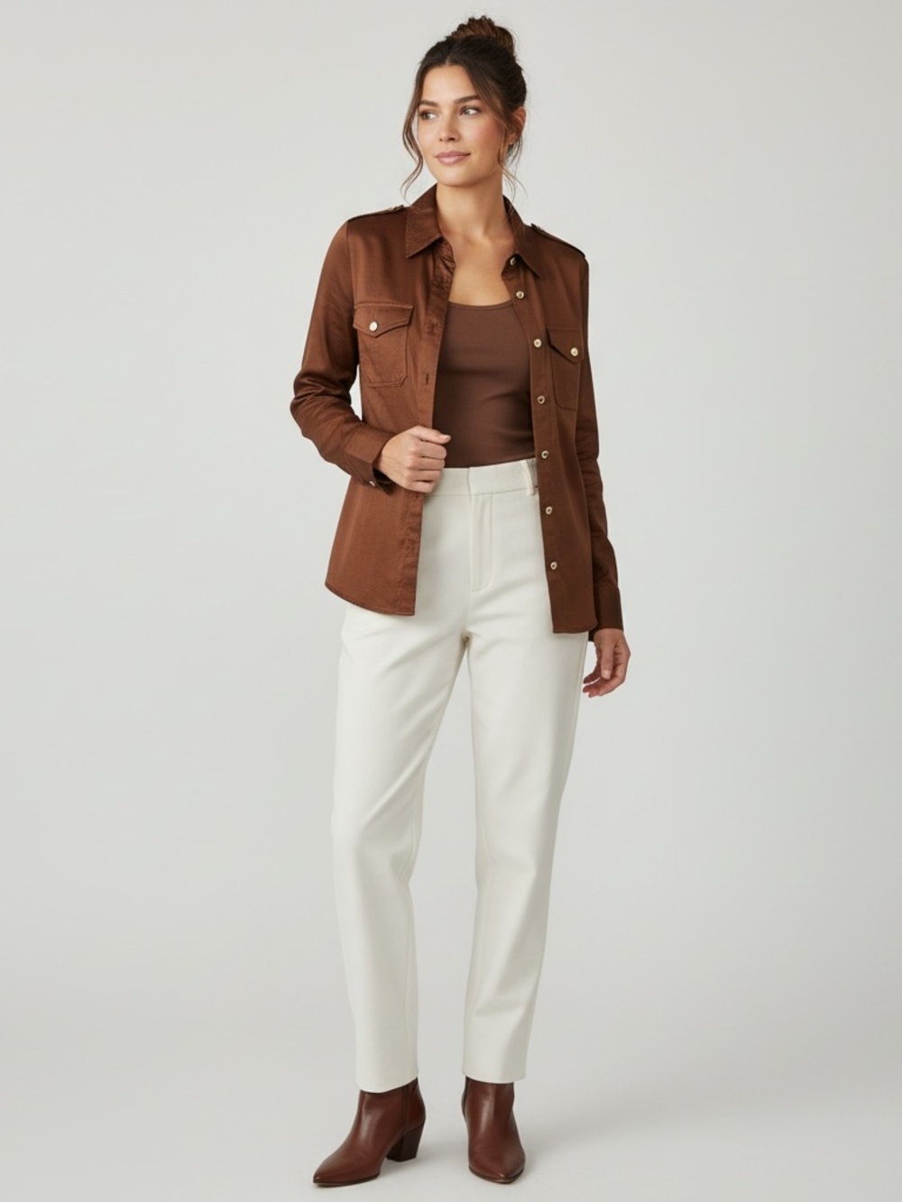 Tory Burch Brigitte Military Utility Blouse women’s size 8